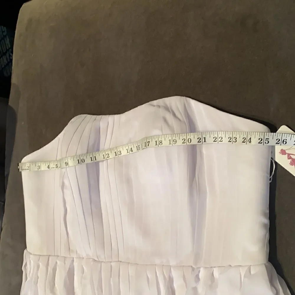 Women’s Elegant White Strapless Full Length Chiffon Prom Party Formal Dress XXXL - Picture 4 of 8